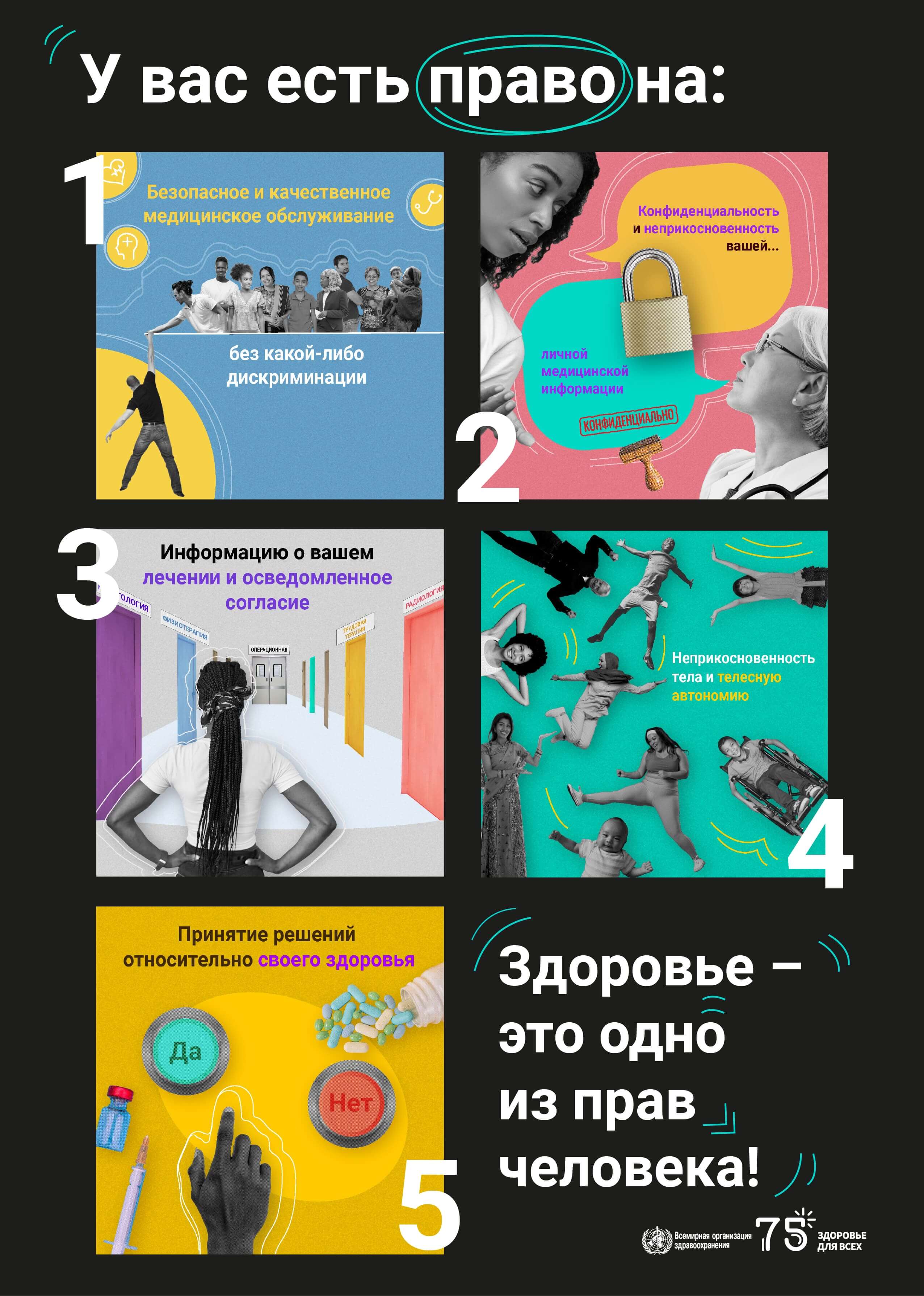 2023 Human Rights Day poster "Health is a human right" in Russian